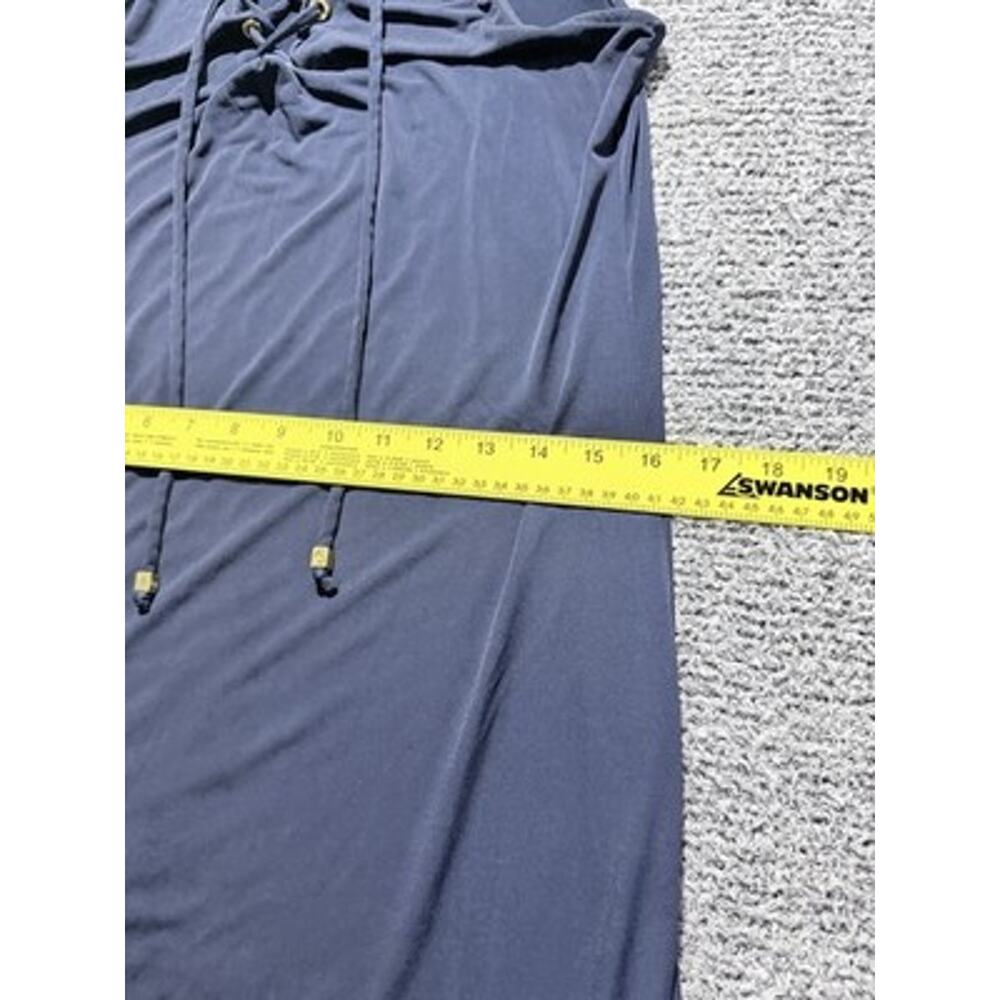 Michael Kors Blue Sleeveless Sz M, Preppy, Casual, Lace-Up Neck, Chic Dress. - Picture 7 of 9